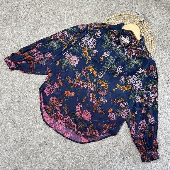 Pilcro and The Letterpress Evika Button Down Shirt Top Longsleeve Multicolored S - Picture 2 of 11